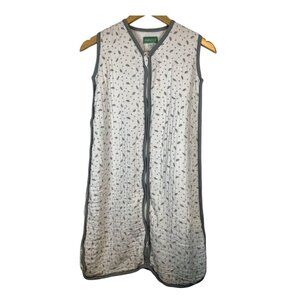 Molis & Co White Gray Leaf Bamboo Sleeveless Bunting Sleep Sack Blanket XL